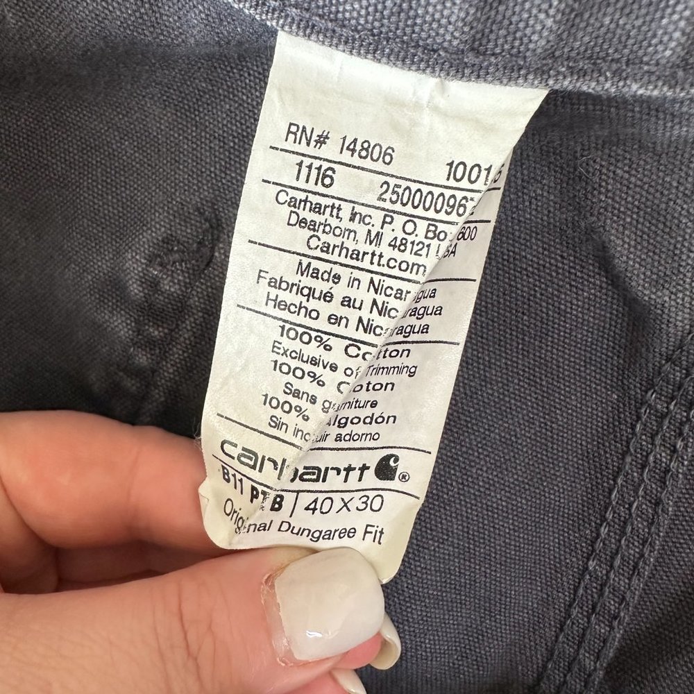 Carhartt Duck Canvas Dungaree Carpenter Work Pant… - image 5